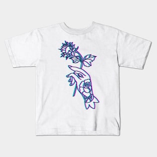 3D style Trippy Hand tattoo art Kids T-Shirt